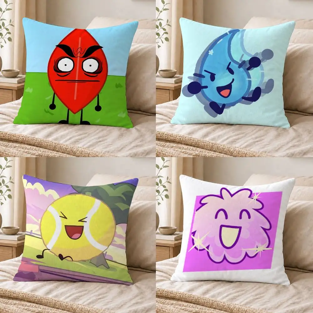 BFDI B-Battle for Dream Island  Double-sided Printed Square Decorative Cushion Cover for Sofa Living Room Home Decor