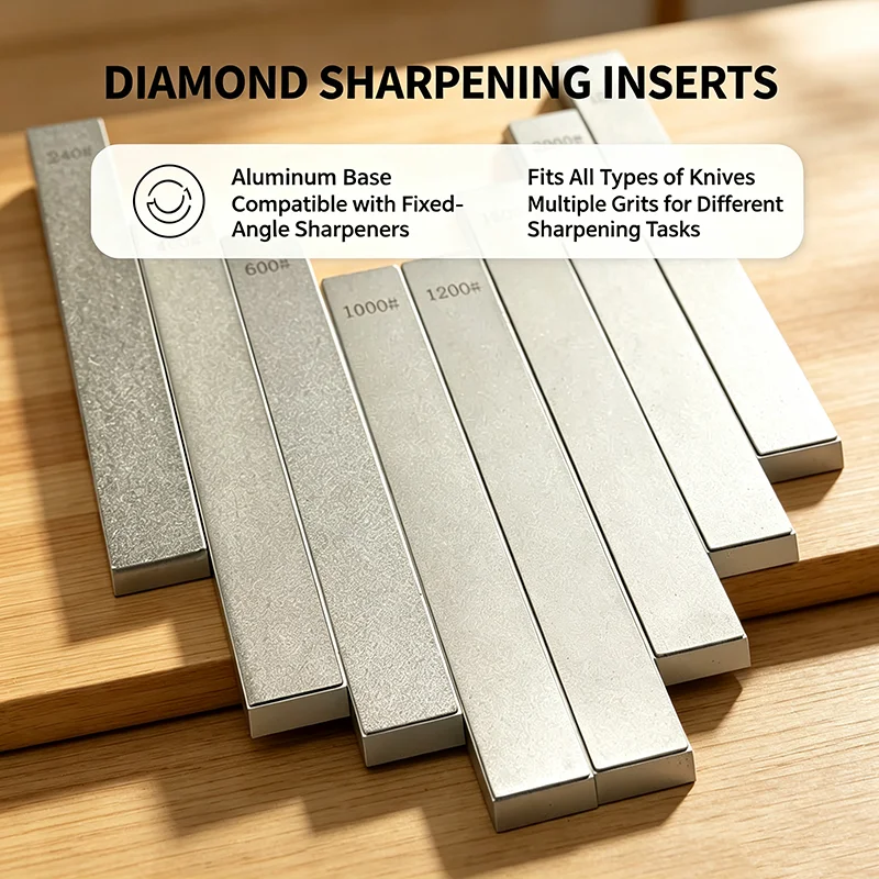 Aluminum Alloy Blank Diamond Sharpening Stones Set 9 Grits 240-3000 for Guided Systems Multi-Blade Outdoor Blade Sharpening Kit