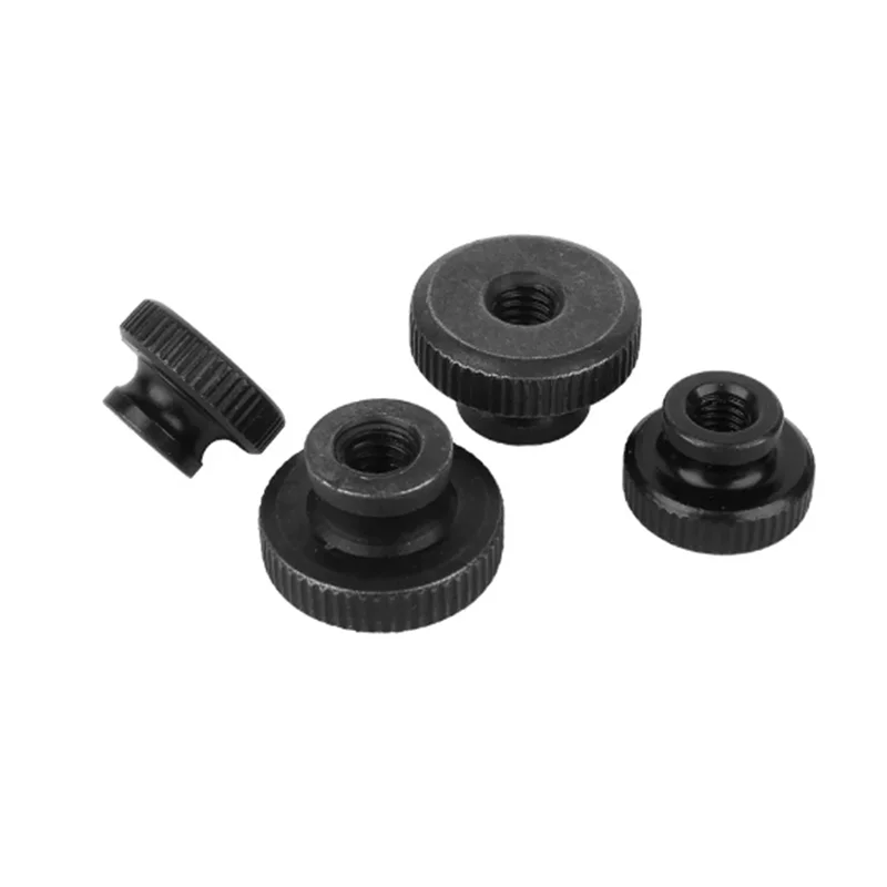 50-20Pcs Knurled Step Thumb Nut M3 M4 M5 M6 M8 M10 Hand Tightening Adjustment Nut Carbon Steel Black Zinc Plated Knurl Screw Nut