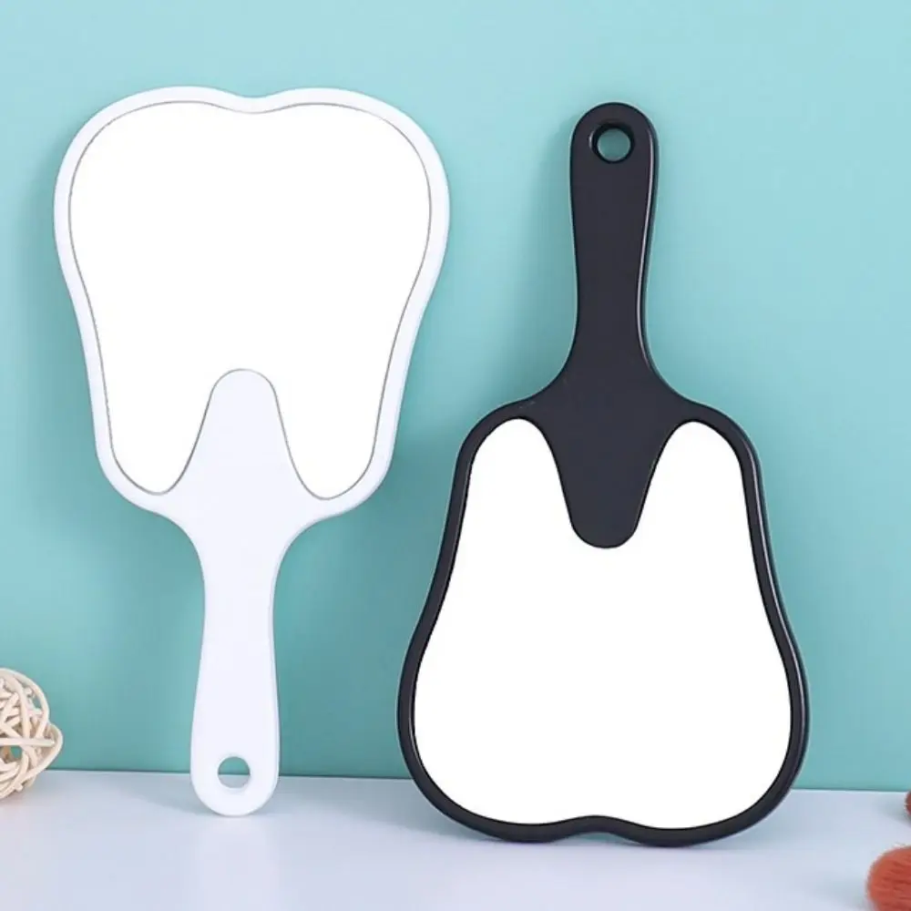 

Simple Plastic Tooth-shaped Mirror Mini High-definition Handheld Sector Mirror Lightweight Portable Makeup Mirror Women