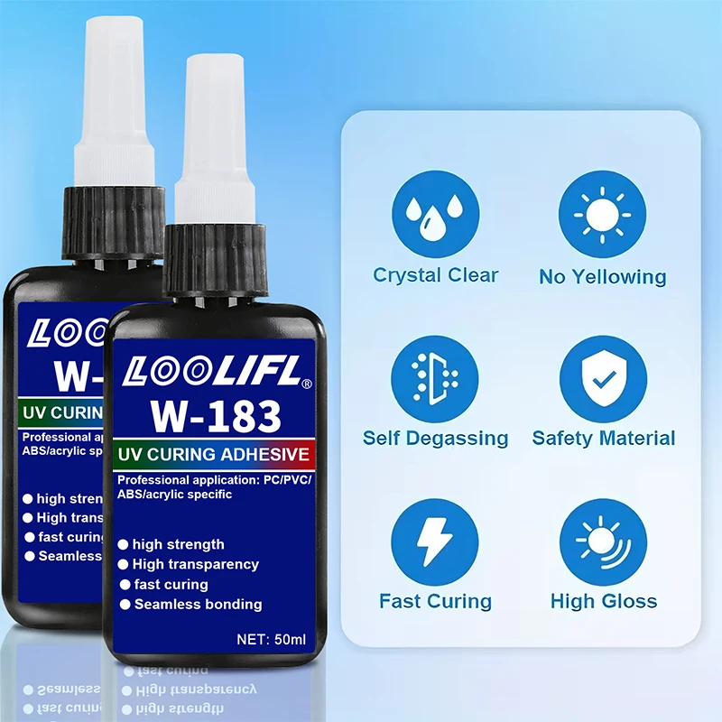 1–3 Stück hochtransparenter UV-Kleber, wasserfest, UV-verstärkte Aushärtung, verwendet für Handwerksproduktion und DIY-Modelle. (mit UV-Lampe)