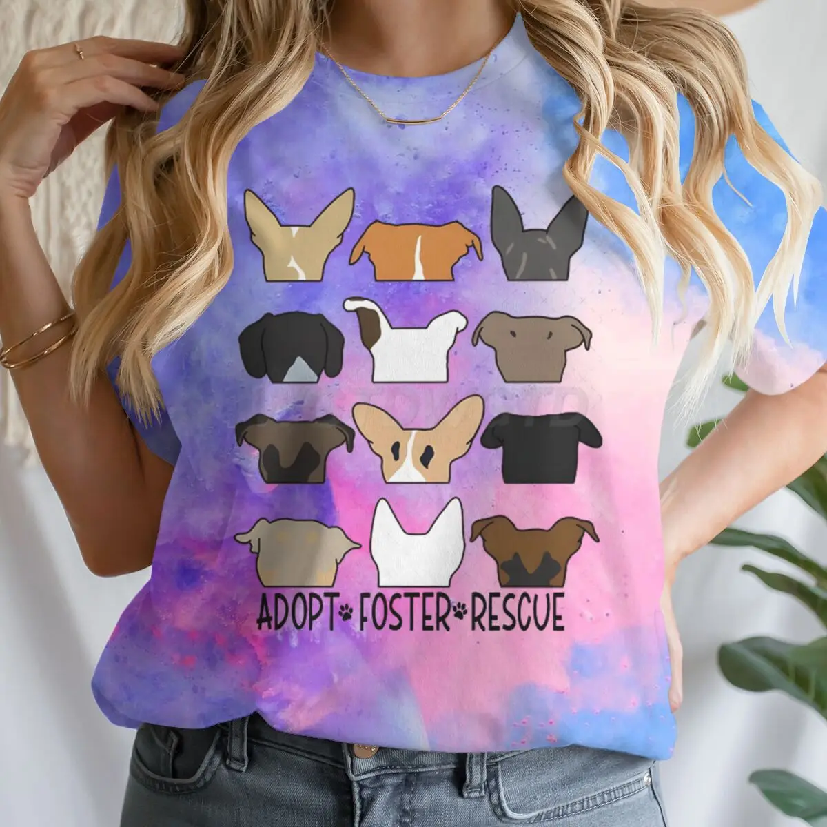 

Футболки с принтом Cute Dogs Adopt Foster Rescue, модный повседневный топ с короткими рукавами и круглым вырезом на лето и весну, женская одежда