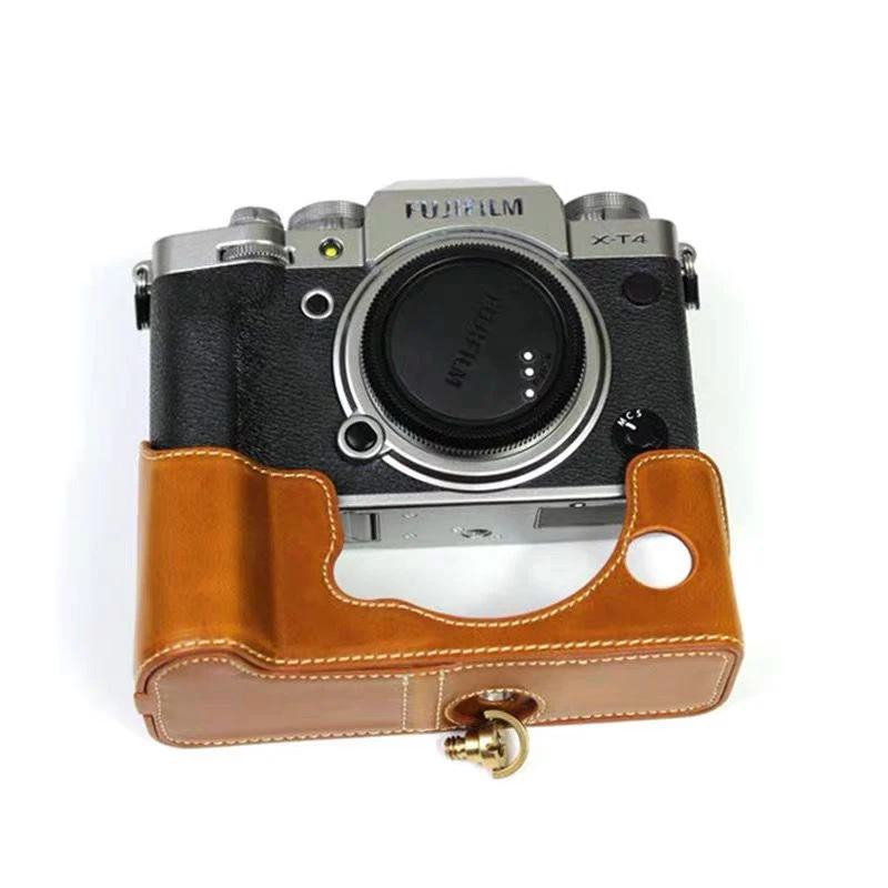 Kamera Video Tasche PU Leder Fall Shell Halbkörper Basis Schutz für Fujifilm X-T4 XT-4 Fuji XT4 Schutzhülle Öffnung Untere Abdeckung