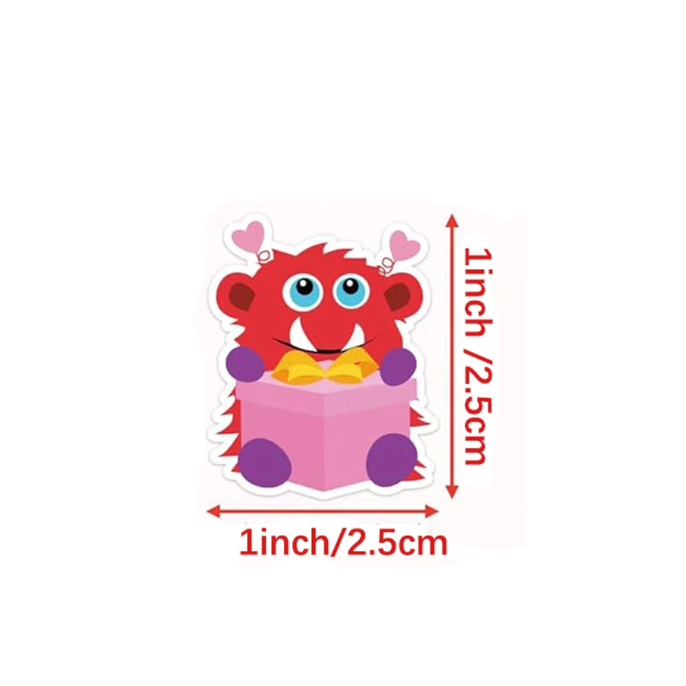 100-500pcs Cartoon Monster Sticker Gift Bags, Party Decoration, Office Supplies Seals Label Children Stationery Stickers