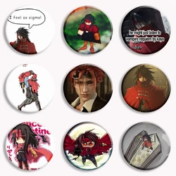 Game FF7 Vincent Valentine Anime Dirge Of Cerberus Button Pin Creative Game Characte Aesthetic Brooch Badge Gamer Collect Gift