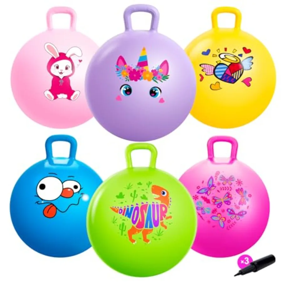 Balles à trémie pour 3 à 8 ans, 6 pièces, balle gonflable de 18 pouces avec poignée, jouet assis sur la saut, pour Sports d'intérieur et d'extérieur, équipe scolaire Active Pl