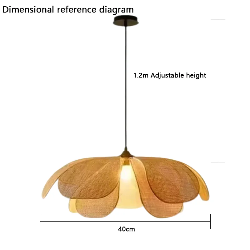 Nordic Moderne LED Retro Kroonluchter Handgeweven Lotus Hanglamp Verstelbare hoogte Hanglampen Kamerdecoratie Verlichting - afbeelding 1