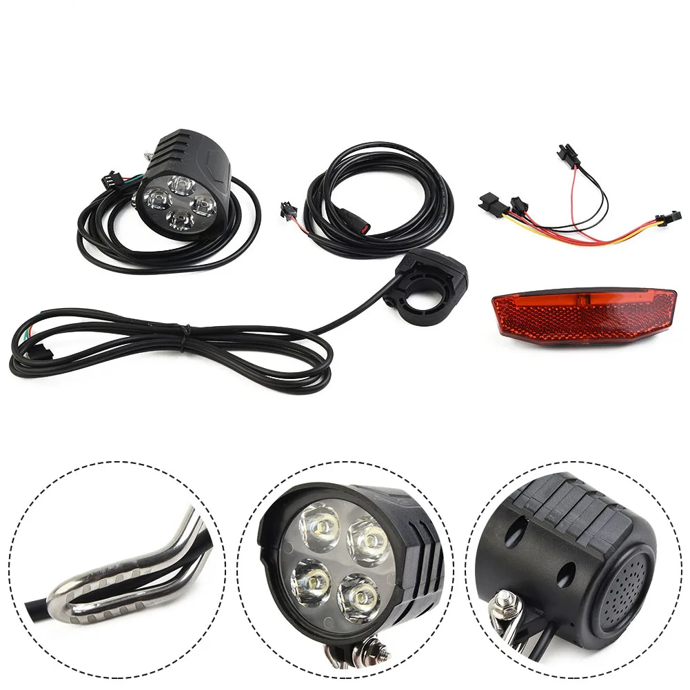 Ebike Taillight Bicycle Light Set 3 Pins DK226 Switch Cable Electric Bike Front Light Rear Light 880-1640mm Cable