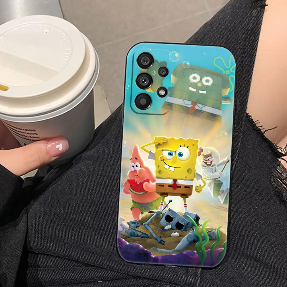 S-سبونجبوب S-SquarePants جراب هاتف لسامسونج A14 A15 A16 A22 A23 A26 A32 A34 A35 A36 A51 A52 A53 A54 A55 A56 A71 A73