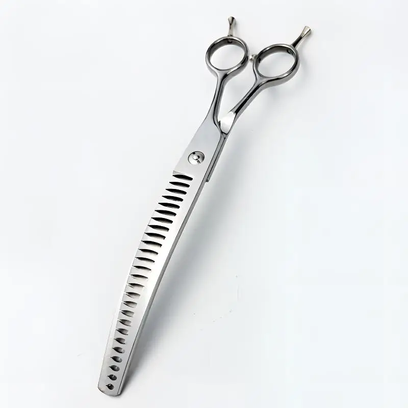 wingsbro 8/7 Inches Dogs Curved Grooming Scissors, High Quality Professional Pet Curved Big Shark Scissors Dogs Hair Trimming - view 6