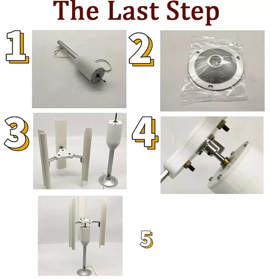12V Vertical Wind Turbine Generator – 3-Blade Windmill Charger with Teach Mode