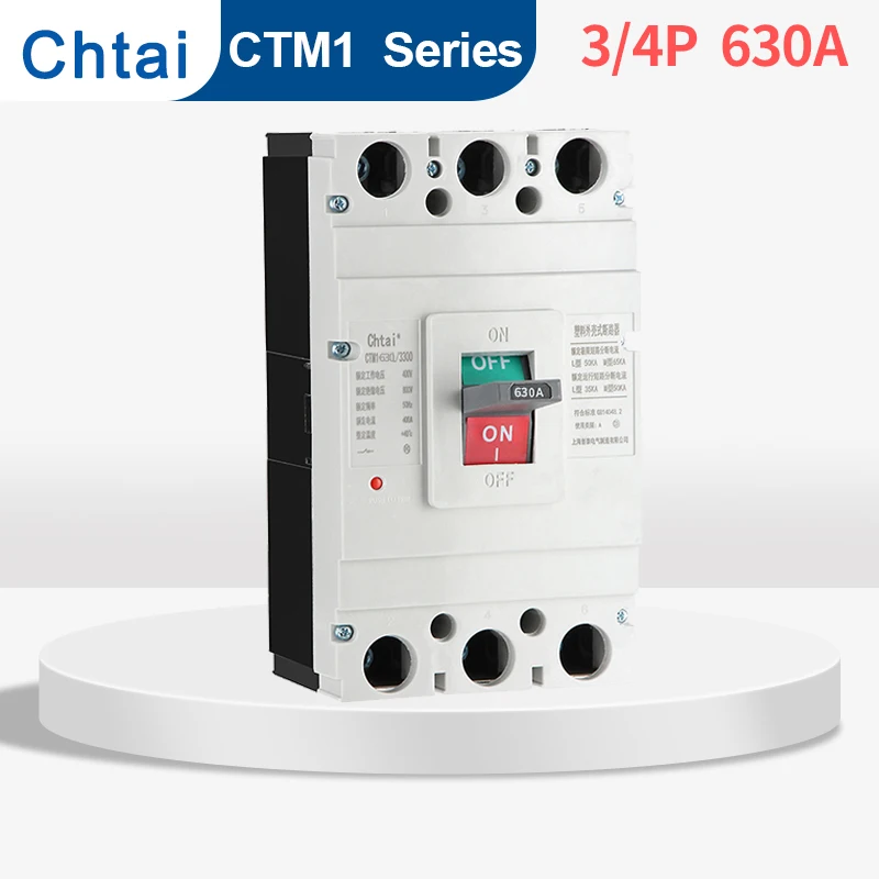 

CTM1-630 Molded Case Circuit Breaker 3P 4P 500A 630A Transparent Power Switch 3-pole Electrical Equipment Protector MCCB