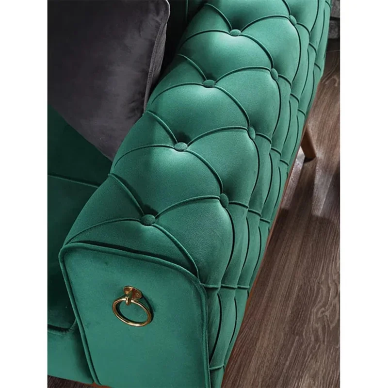 Muebles de interior modernos y elegantes, sofá Chesterfield para sala de estar, sofá de tela, sofá elegante y con estilo para sala de estar