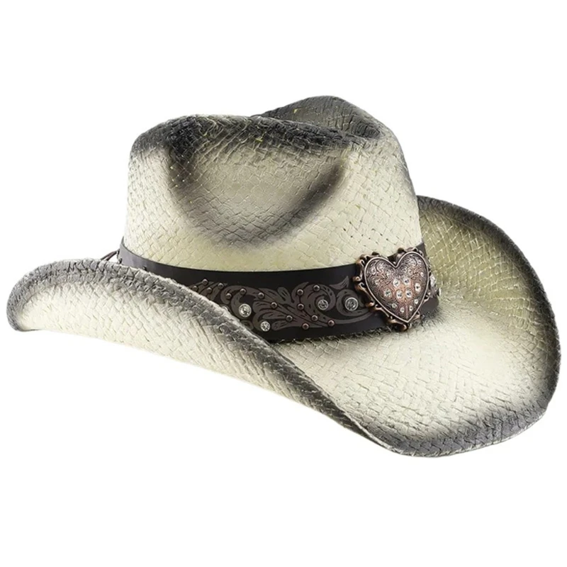 Western Styles Belted Hat Adult Glimmers Cowgirl Hat Softable Outback Hat Unisex