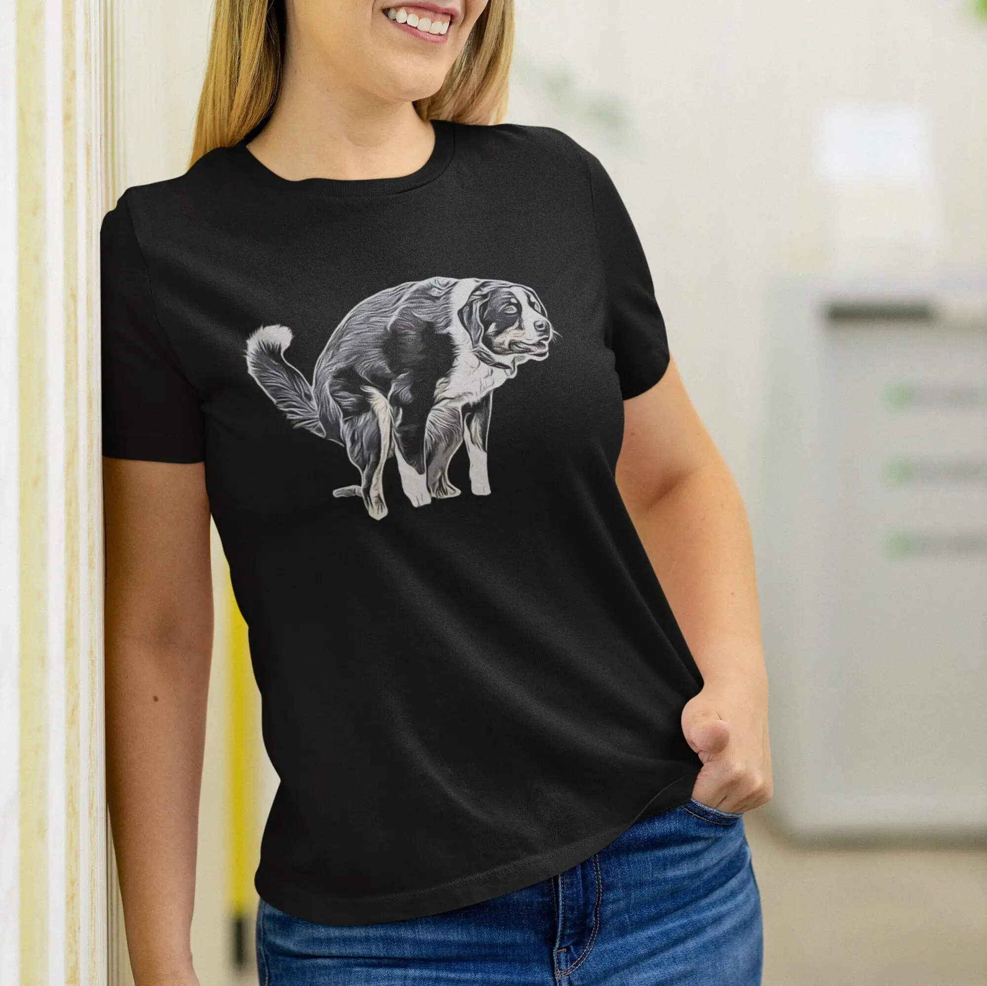 Pooping Bernese Mountain Dog T Shirt Funny Berner Mom s Owner