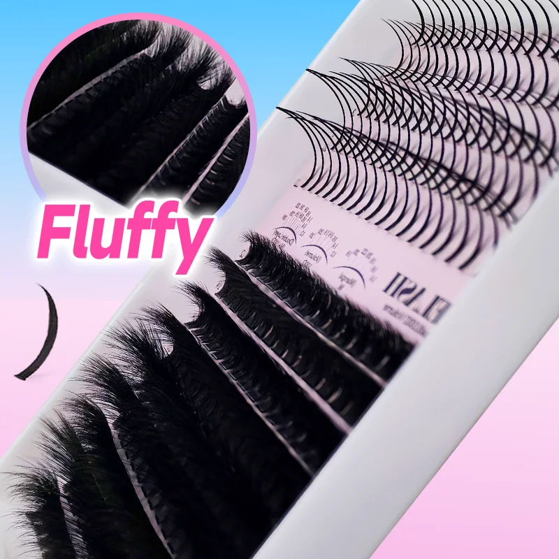 235-teiliges DIY Wimpernverlängerungs-Set, D-Curl Wimpernbüschel, 100D Voluminöse und Dichte Wimpernbüschel 12mm-20mm, Geschenkset – Detail 4