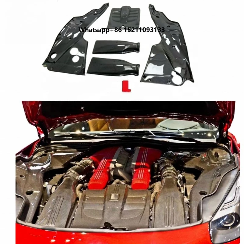 Real Dry Carbon Fiber Engine Compartment Cover Plate for F12 Engine Interior Car Parts