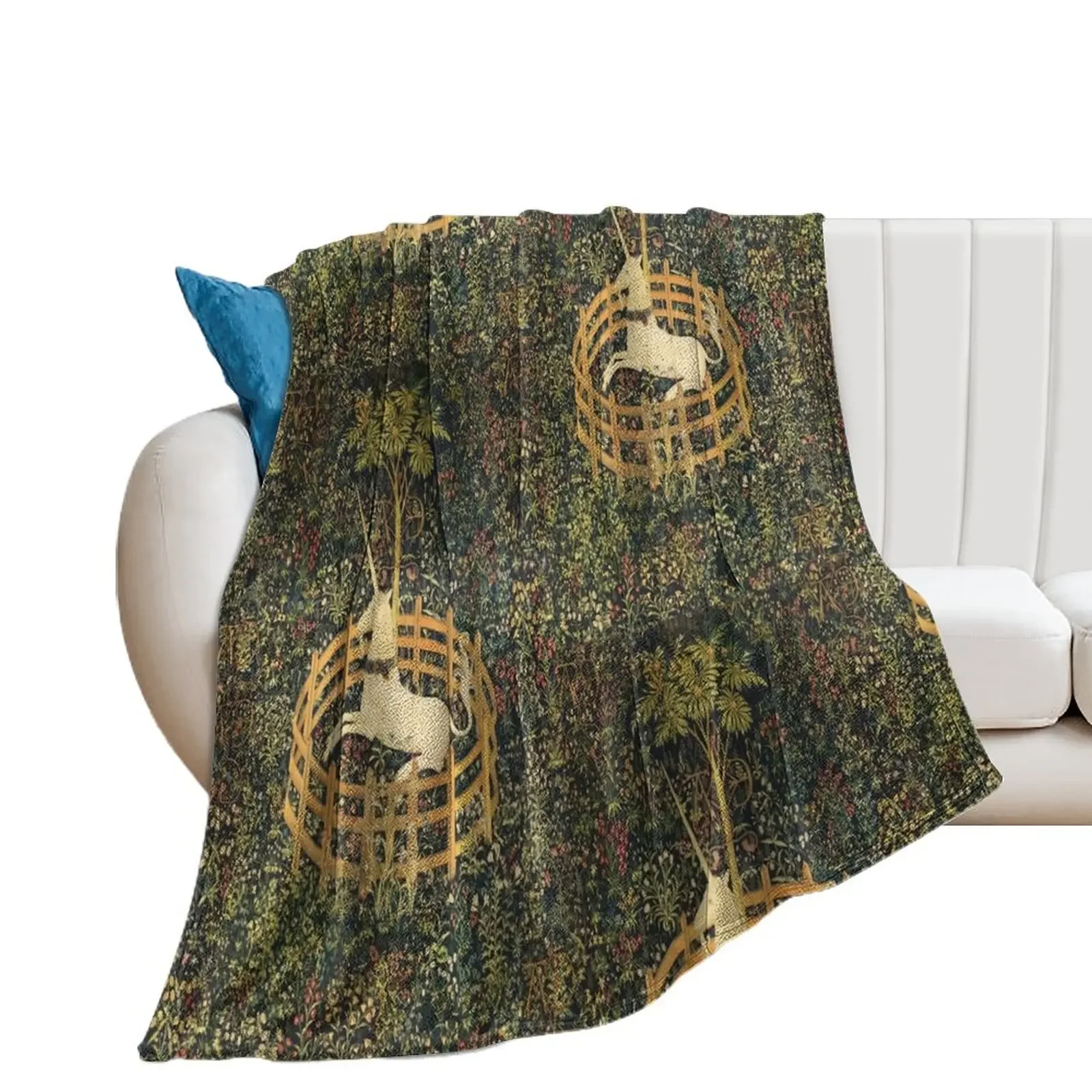 The Unicorn in Captivity Throw Blanket Bed covers Large Blankets