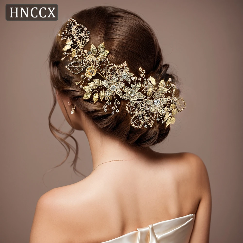 

Rhinestone Bridal Hairpiece Alloy Leaf Bride Hair Accessories Wedding Waterdrop Hair Hoops Crystal Woman Party Headwear CP282