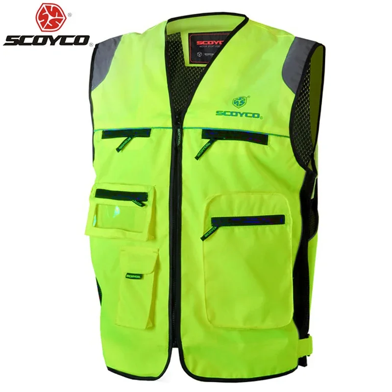 SCOYCO JK30 Motorcycle Reflecting Vest Off-Road Racing Vest Summer Motorcycle Jacket Men Reflecting Vest Motorcycle Accessories