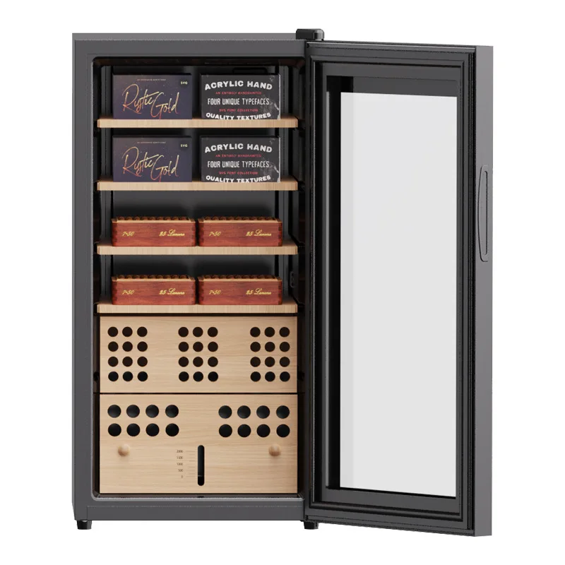 ys-83yf smart cigar cabinet constant temperature and humidity control household air-cooled cedar wood frame WIFI + fingerprint l