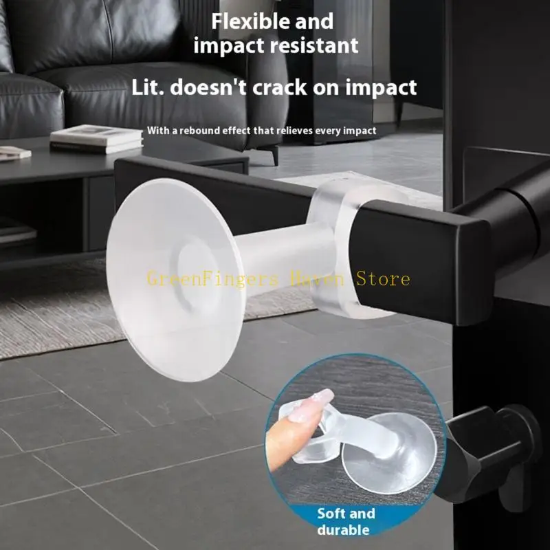 F68D Reusable Adhesive Door Stoppers Transparents Space Savers For Various Room Types