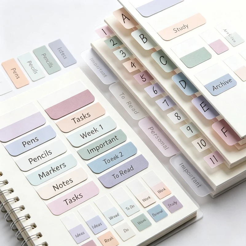 Multicolor Index Sticker Notebook Page Label Sheets Writable Reusable Sticky Notes for Scrapbook Diary Self-adhesive Tabs