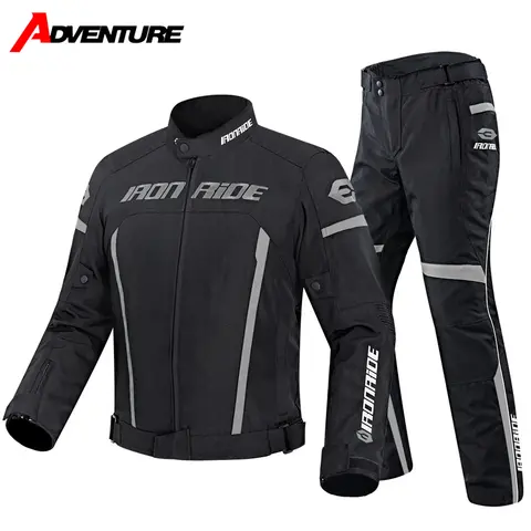 Veste de Moto imperméable, pantalon de motocross, coupe-vent, vêtements d'équitation avec équipement de protection, M-3XL