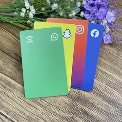 Síguenos en Instagram, Facebook, Snapchat, WhatsApp, tarjeta de visita Social NFC, toque conectar tarjetas