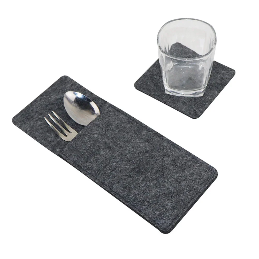 6 مجموعات ورأى تحديد الموقع كوستر شوكة حقيبة مجموعة مقاومة للحرارة طاولة طعام الحصير رمادي غرفة الطعام الجدول حماية الديكور