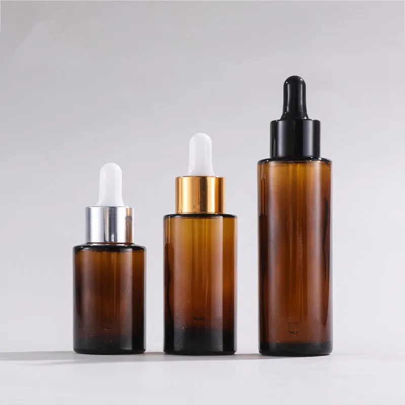 30ml 40ml 60ml Round Dropper Bottles Reagent Eye Drop Amber Glass Aromatherapy Liquid Pipette Bottle Refillable Bottles Travel