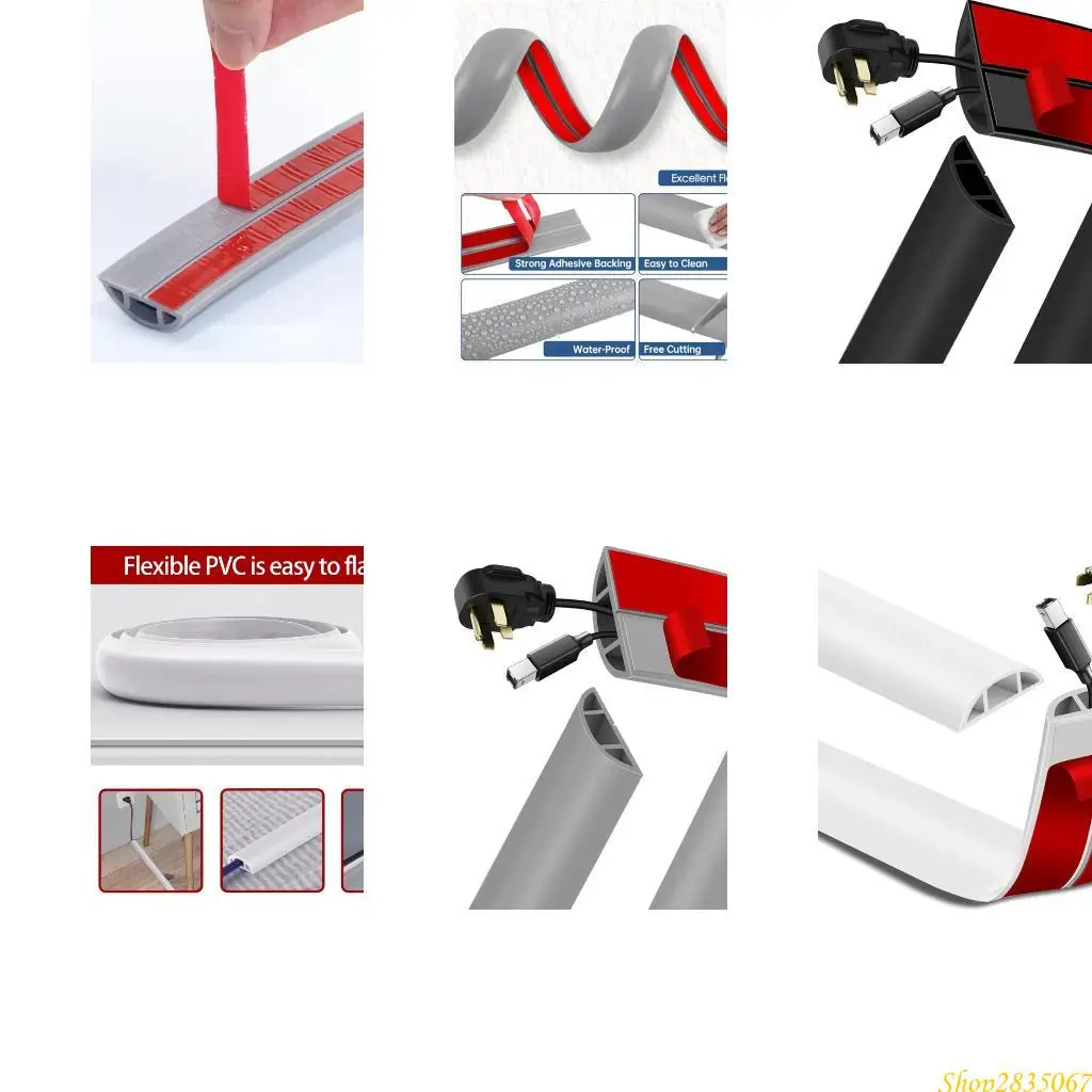 Floor Cable Protectors Adhesive Cord Hider Antislip Floor Cord Cover Enduring 831F