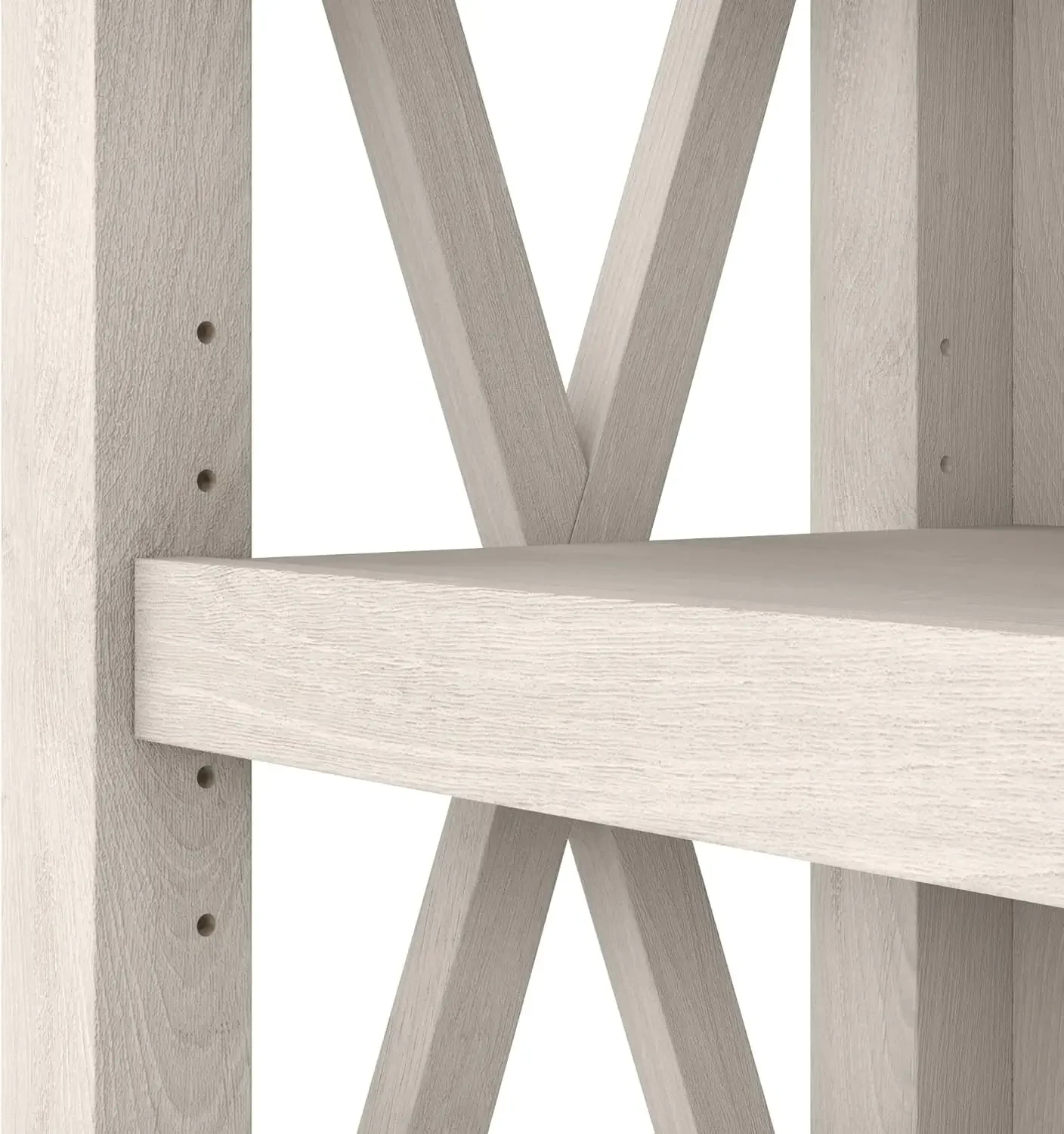 خزانة كتب طويلة مكونة من 5 أرفف لغرفة المعيشة أو المكتب المنزلي، رف كتب كبير، طراز المزرعة الحديثة، مجموعة Key West