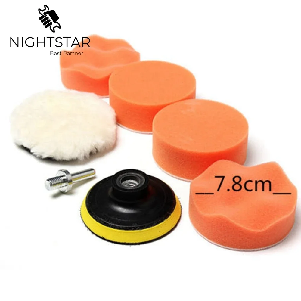 

7pcs 4 Inch Gross Polish Polishing Buffer Pad Kit With Drill Adapter For Car Polisher Pads M10