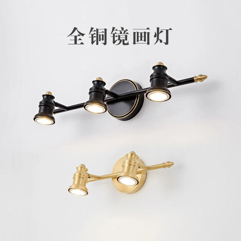 A9L جميع النحاس الأمريكية المصباح الحمام led مرآة ضوء مقاوم للماء خزانة بمرآة الحمام الحمام الشمال الغرور الجدار