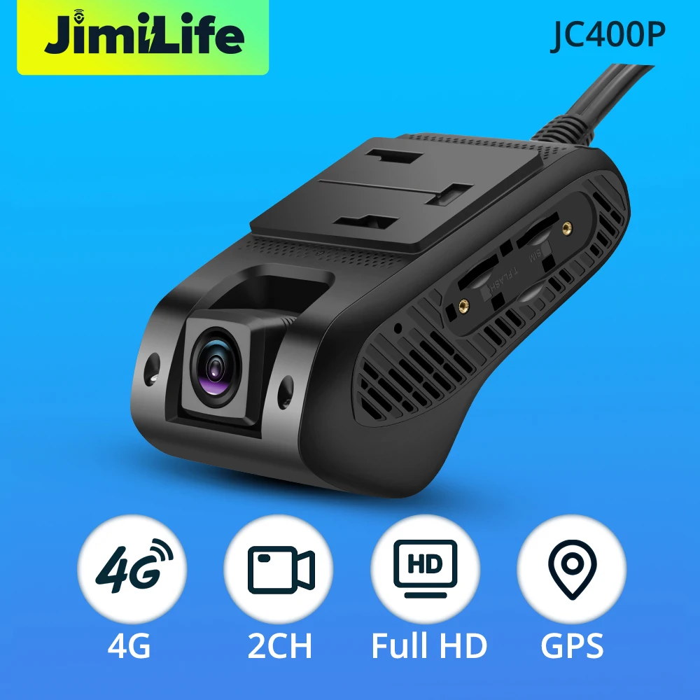 كاميرا Jimi JC400P 4G Dash مع بث مباشر 1080P كاميرا مزدوجة تتبع نظام تحديد المواقع واي فاي نقطة اتصال متعددة أجهزة الإنذار مسجل DVR للسيارة تطبيق مجاني ويب