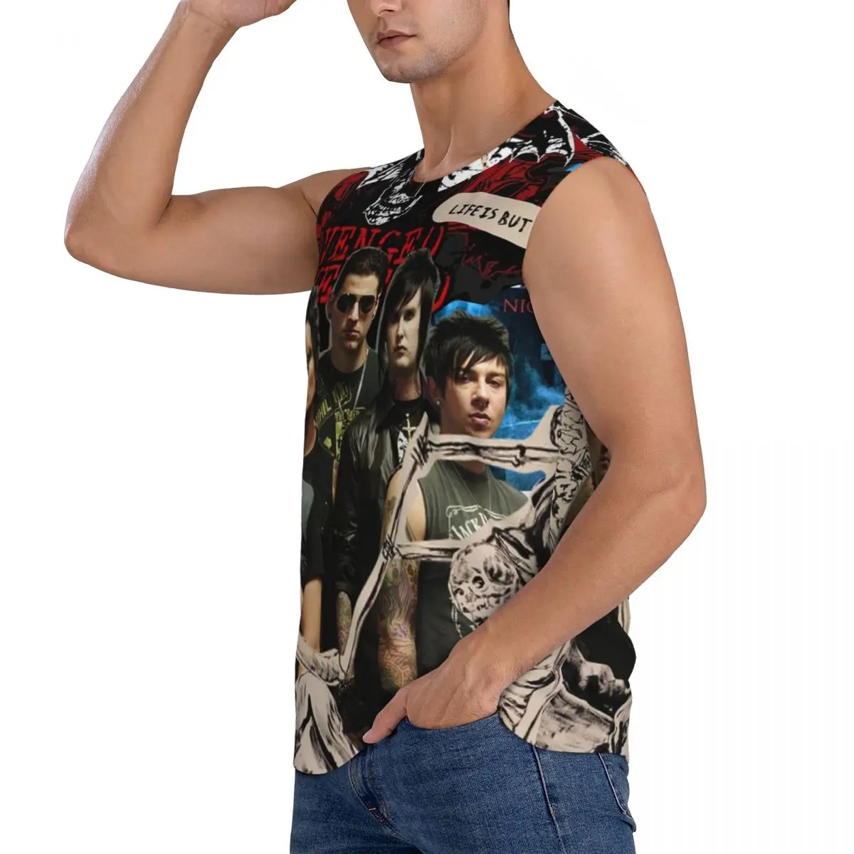 Avenged Sevenfold Men Sleeveless Tank Tops Quick Dry Breathable Gym Fitness Running Summer Casual Sport Vest
