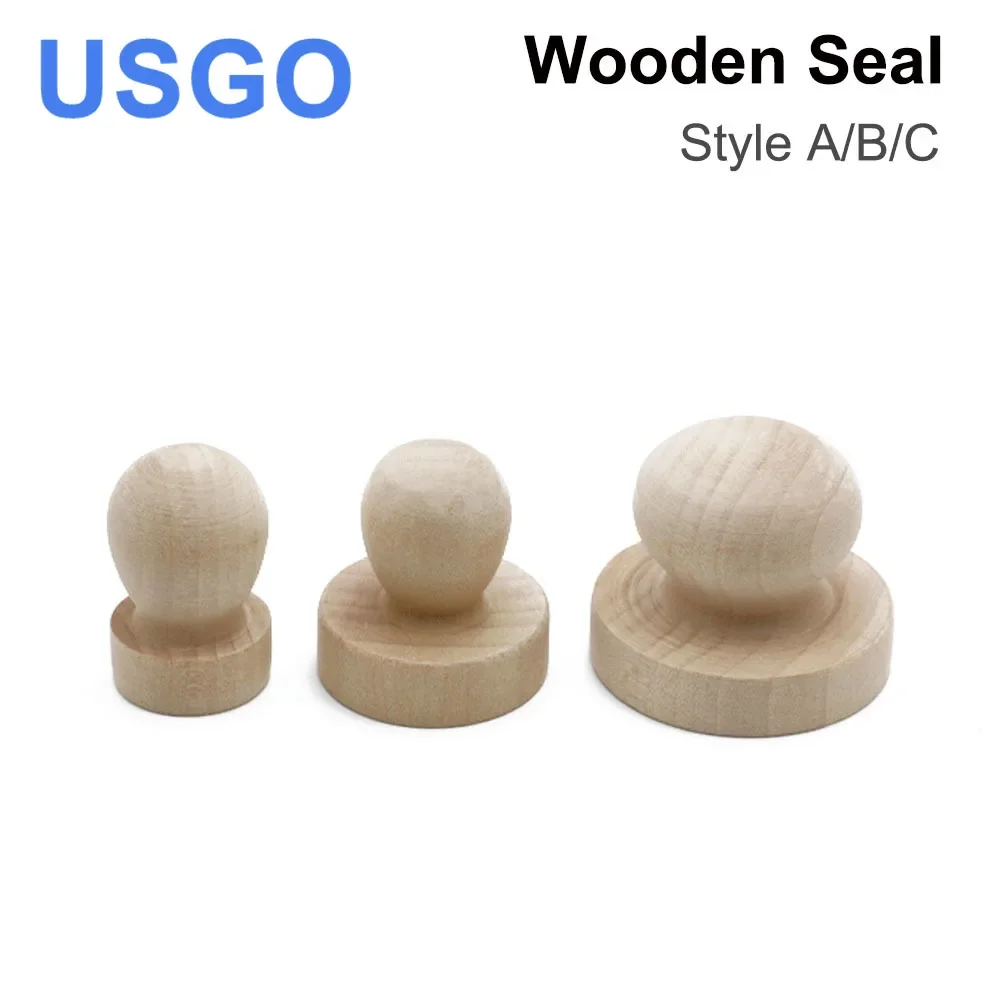 USGO Wooden Seal Laser Engraving DIY Material Wooden Seal 50x40/38x40/25x40mm ForLaser Engraving Machine DIY Gift Accessories