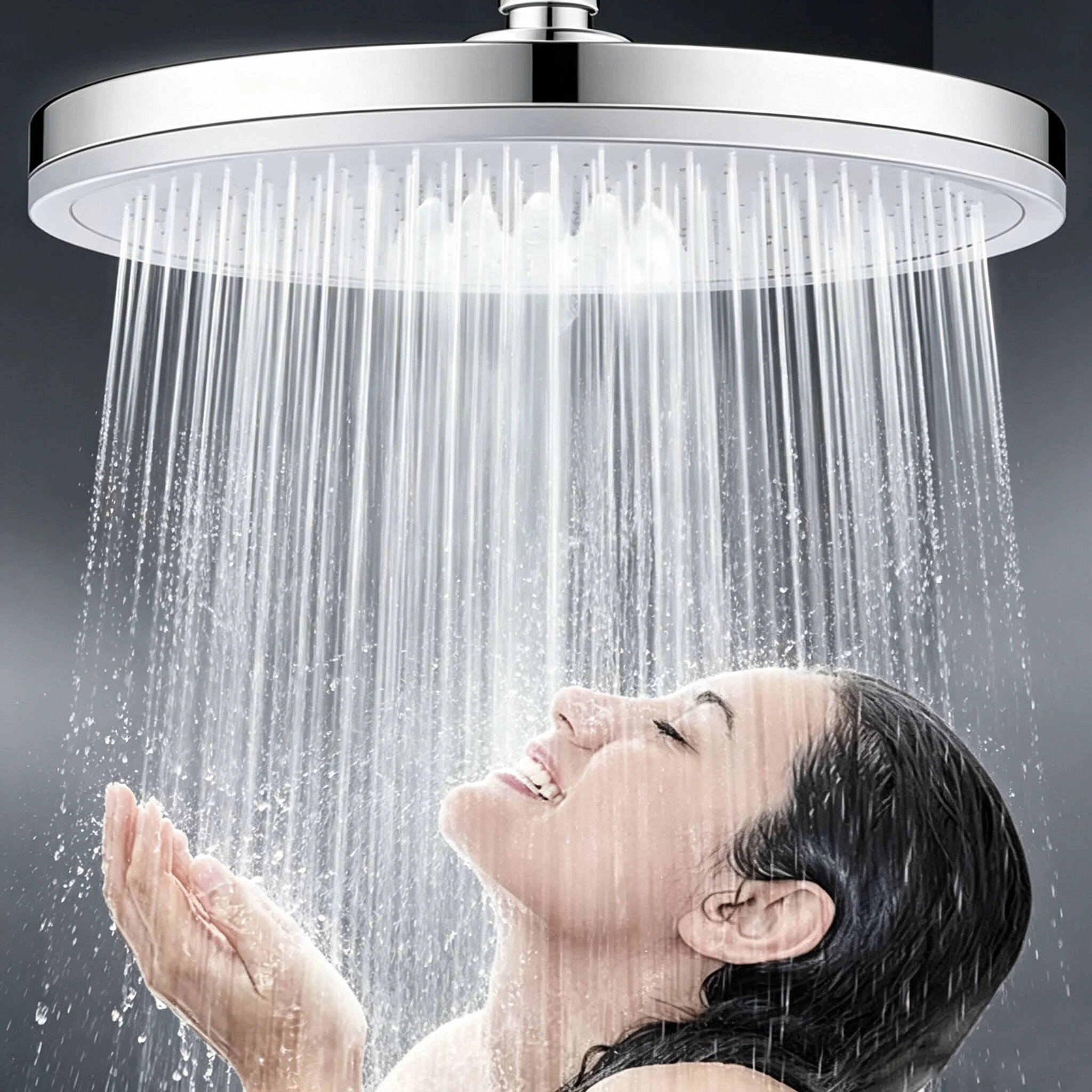 1pc 6 Modes High Pressure Top Shower 23CM Big Panel Large Flow Sprayer 9 Inch Pressure Boosting Bathroom Shower Head With Filter