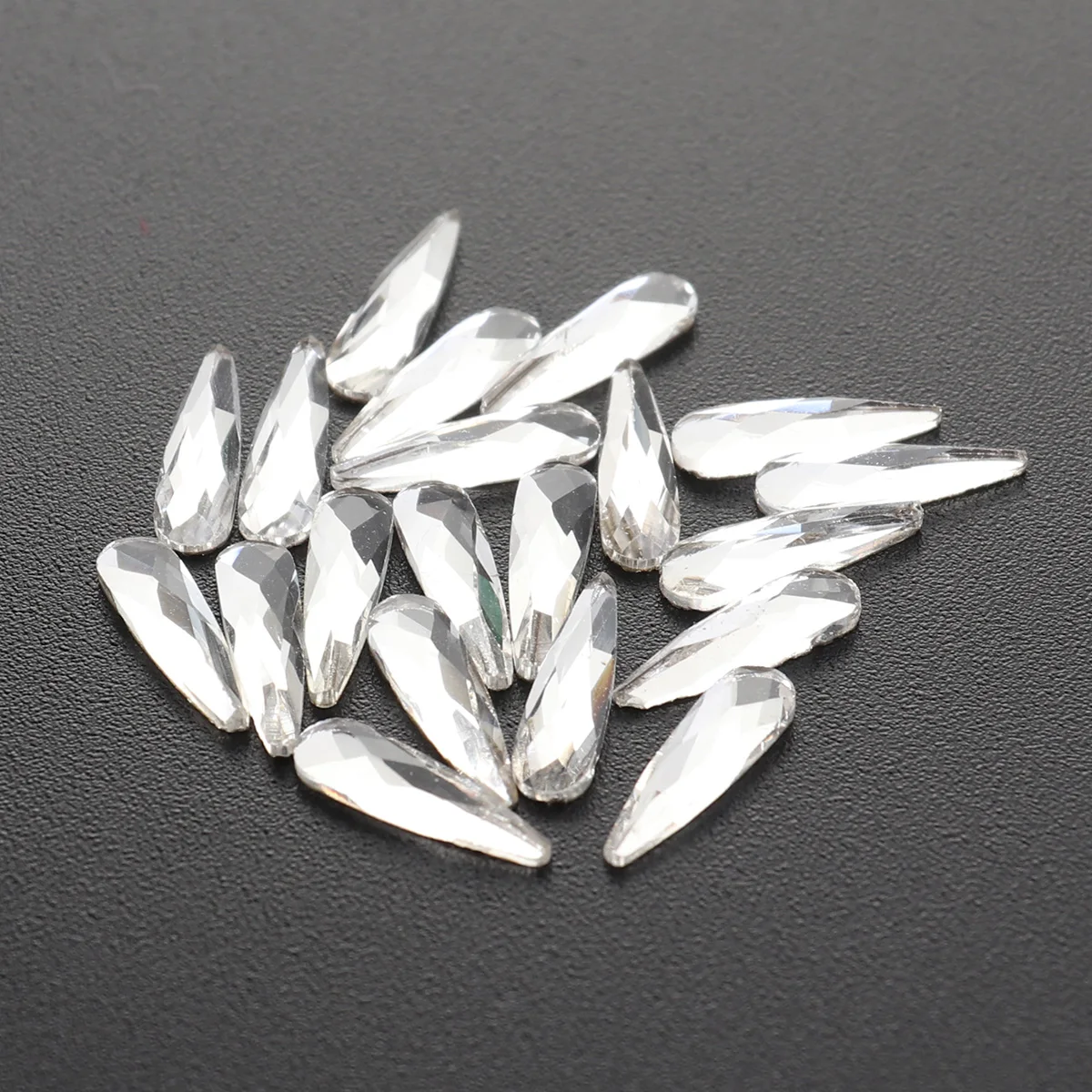 Drop Drill Rhinestone Nail Gems Jewels Accessories Charms Pointed Bottom Shaped DIY Art Decoration Crystal Salon Use