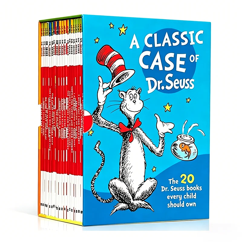 

20 Books Collection Box Set A Library Of Classic Case Of Dr. Seuss Cat in the Hat in Paperback English Picture Book