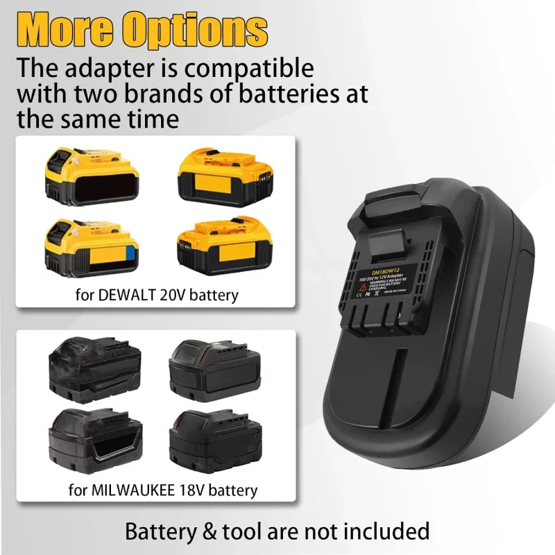 Battery Adapter Converter for Dewalt/Milwaukee 18V 20V Li-ion Battery Convert to for Dewalt 12V Cordless Power Tools Use