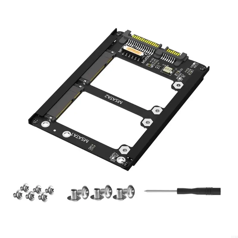 

31BA Metal Case Double mSATA SSDs To 2.5inch SATA3.0 6Gbps Adapter Card Socket mSATA