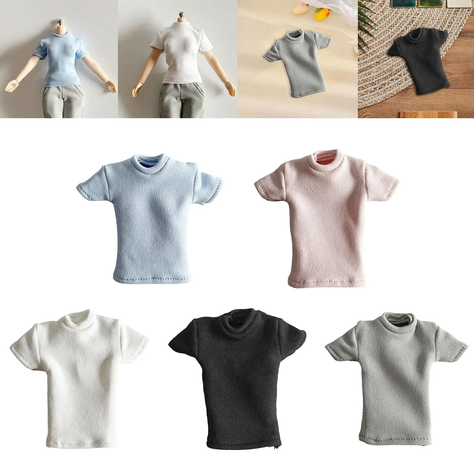 1/12 Schaal T-Shirt 6 ''Actiefiguurmodel Korte Mouw 1/12 Schaal Voor 6Inch Vrouwelijke Soldaten Figuren Verkleden Pop Model Accs