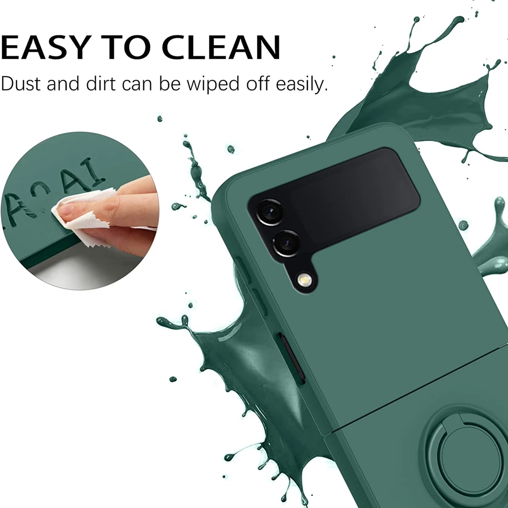 Luxuriöse Flüssigsilikon-Ringhalterung mit magnetischer Halterung für Samsung Galaxy Z Flip 3 4 5 6 7 8 Flip8 Flip7 5G Handyhülle – Detail 3