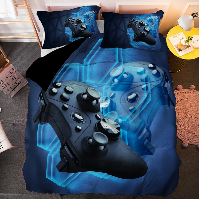 

Modern Technology Trends Gamer Bedding Set For Adult Kids Gamepad Comforter/ Duvet Cover Hippie Nordic Polyester Quilt Cover