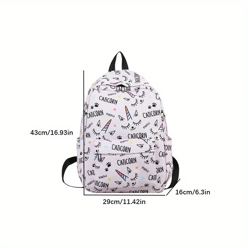 حقيبة يد نايلون متينة للنساء حقائب ظهر كاجوال بنمط كرتوني سعة كبيرة مع حزام قابل للتعديل لطلاب الجامعات #2