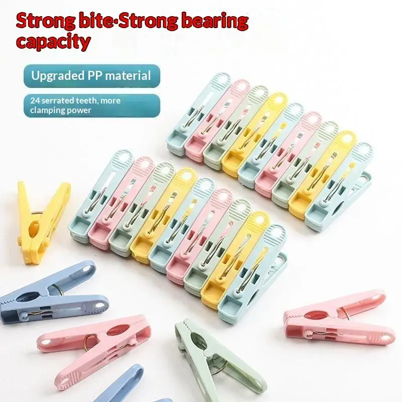 16/20Pcs Colorful Plastic Windproof Laundry Pegs, Multi‑Purpose Clips for Clothes Drying Photo Paper Household Outdoor Use