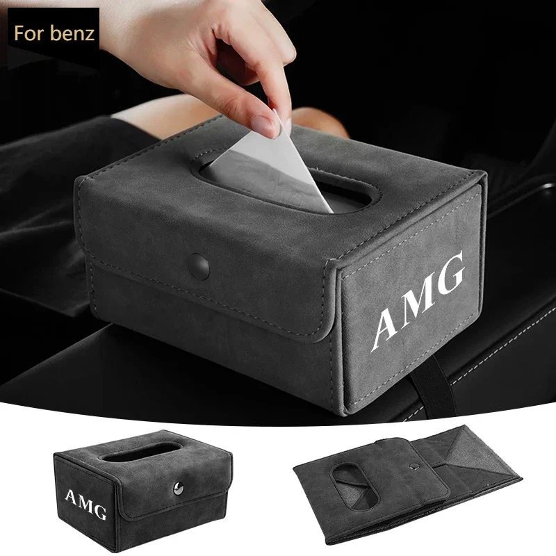 

. **Складная коробка для салфеток, подлокотник на спинку автомобильного сиденья, чехол для салфеток, автомобильные аксессуары для интерьера для AMG A B C E G W212 W213 W214