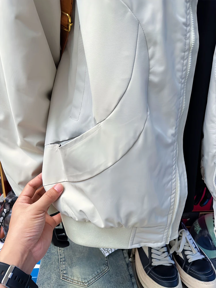 

Cleanfit American Sle MA Pilot ort Jaet Men's Autumn Faion Workwear Ball Game Coat Slim Fit Long Sve Zipper Closure